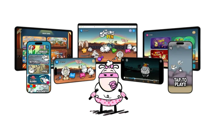 Kids using The Sheeps Pen app